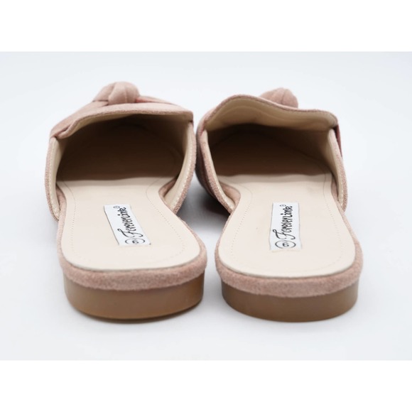 Forever Link Mule Womens 9 Beige Faux Suede Knot Accent Pointed Toe Slip On Shoe - Picture 9 of 11